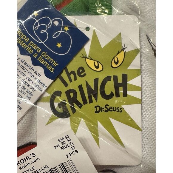 NEW Toddler Jammies For Your Families® Grinch Pajama Set Size 2T NWT Fast Ship - Picture 6 of 8